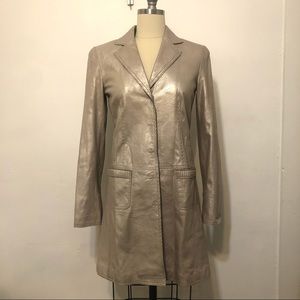 Elie Tahari champagne leather jacket - size 6